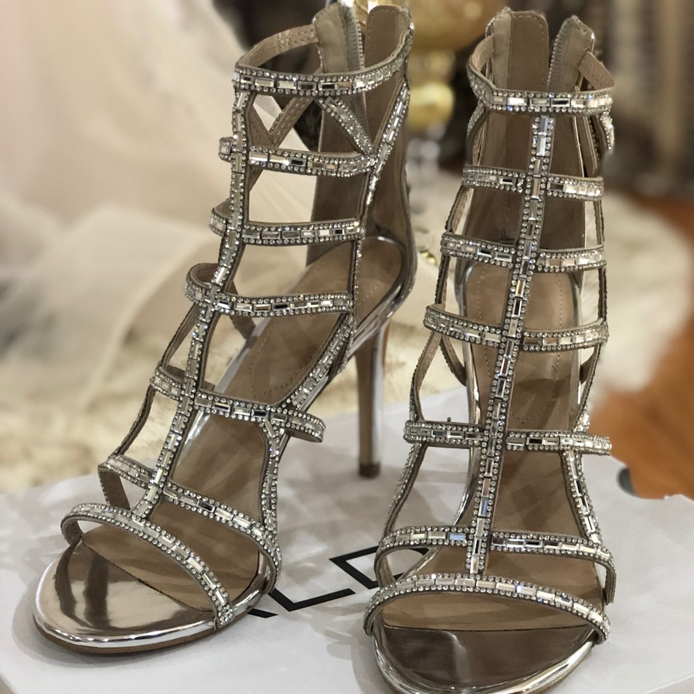 ALDO High Heel Silver Sandals